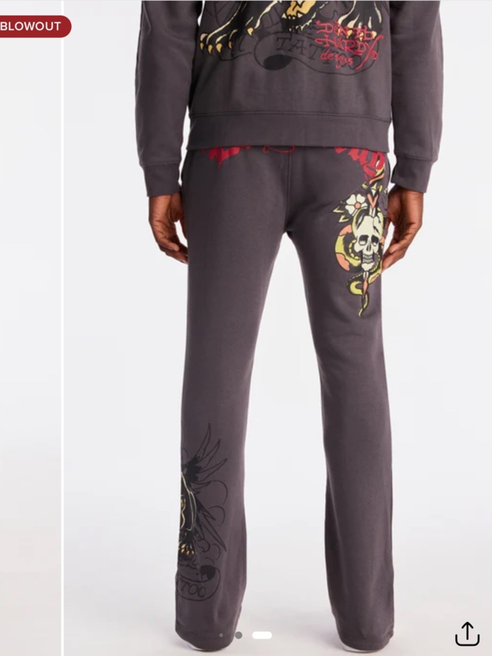 Ed Hardy grey sweatpants - Picture 2 of 8